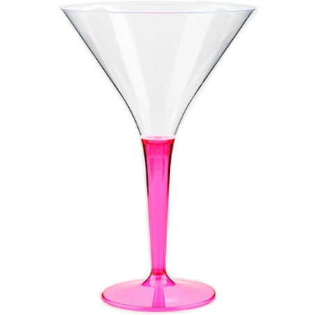 Plastic Stemmed Glass Cocktail Raspberry 100 ml (48 Units)