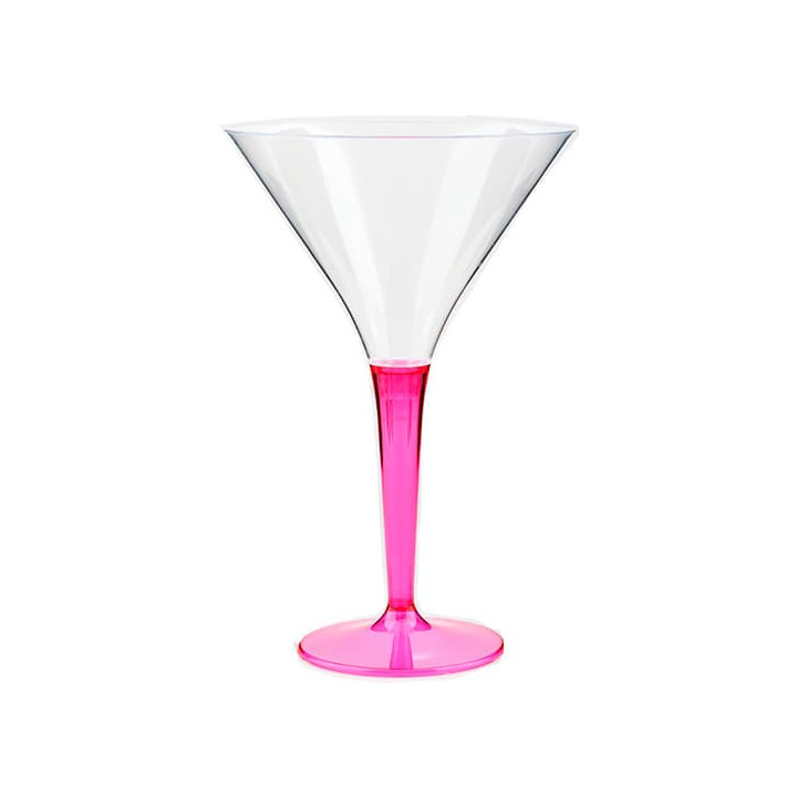 Plastic Stemmed Glass Cocktail Raspberry 100 ml (48 Units)