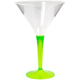Plastic Stemmed Glass Cocktail Green 100 ml (6 Units) 