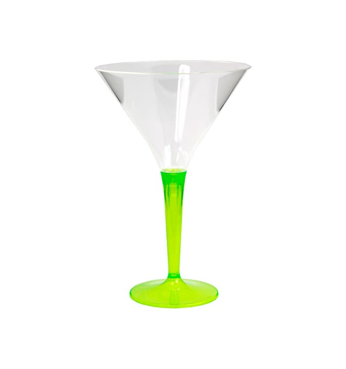Plastic Stemmed Glass Cocktail Green 100 ml (6 Units) 
