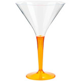 Plastic Stemmed Glass Cocktail Orange 100 ml (6 Units) 