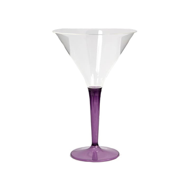 Plastic Stemmed Glass Cocktail Eggplant 100 ml (6 Units) 