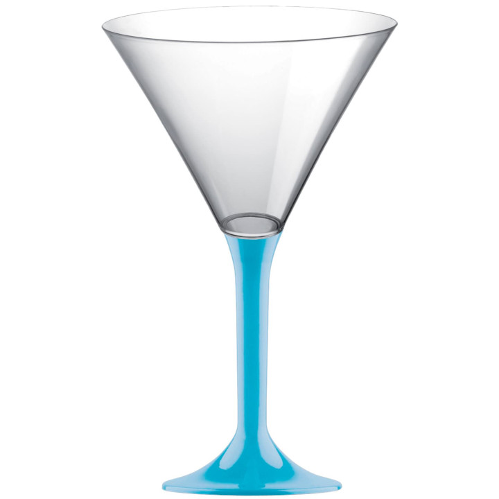Plastic Stemmed Glass Cocktail Turquoise 185ml 2P (200 Units)