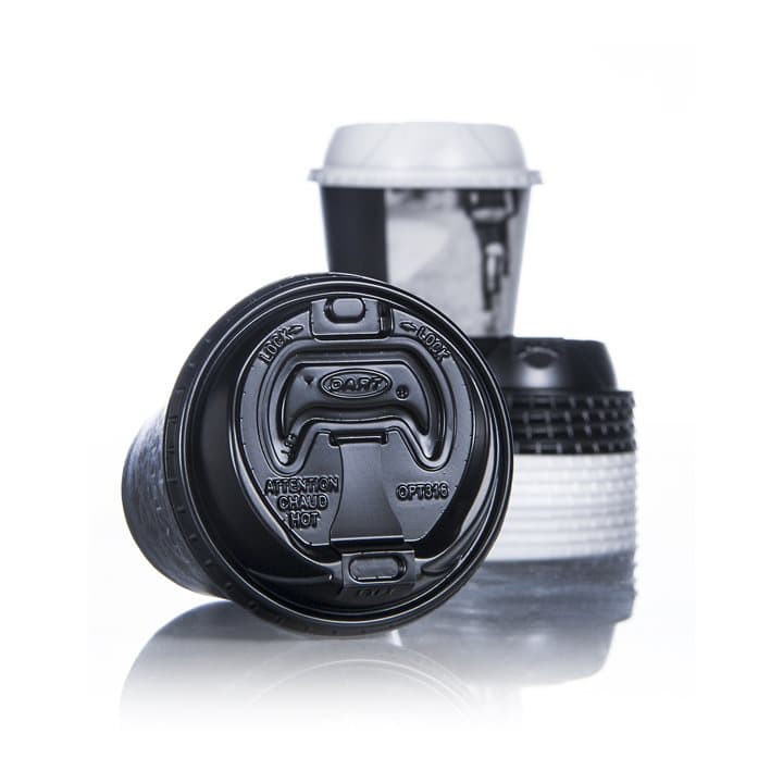 Plastic Lid PS Resealable Black Ø9,4cm (100 Units)  