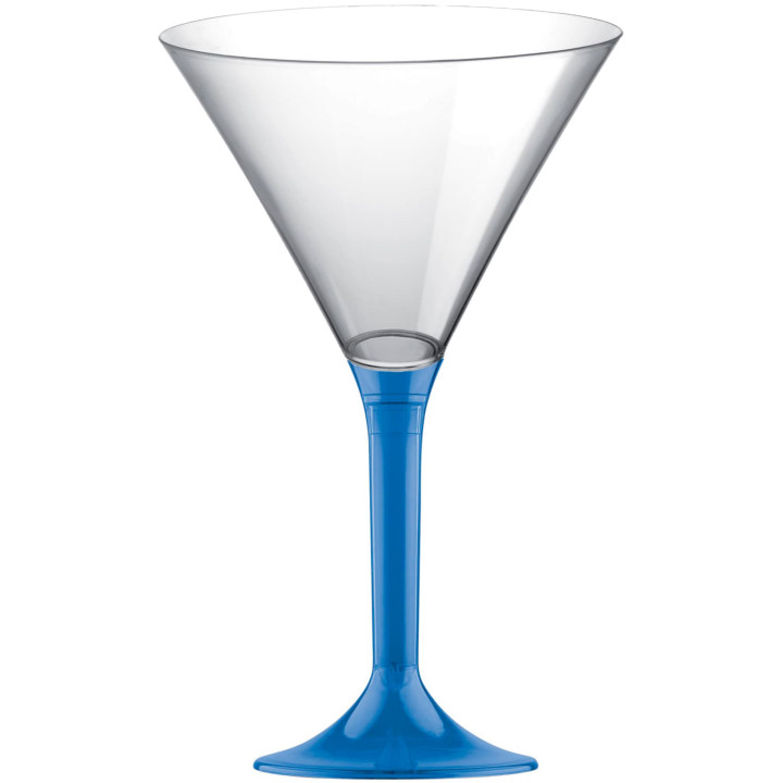 Plastic Stemmed Glass Cocktail Blue Clear 185ml 2P (200 Units)