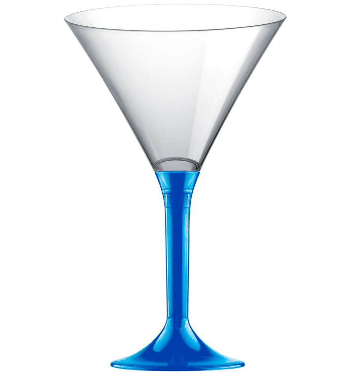 Plastic Stemmed Glass Cocktail Mediterranean Blue 185ml 2P (200 Units)