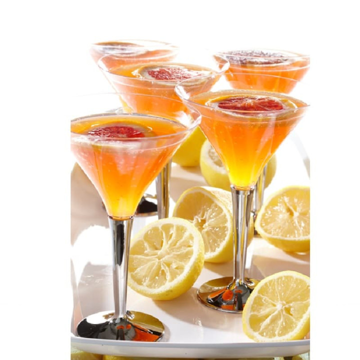 Plastic Stemmed Glass Cocktail Silver 100 ml (6 Units) 