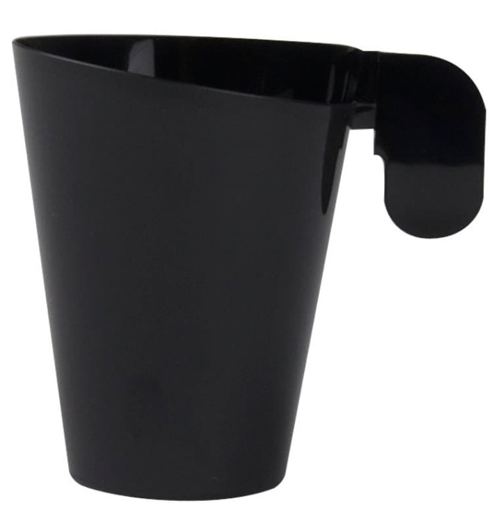 Plastic Cup "Design" Black 155ml (12 Units) 