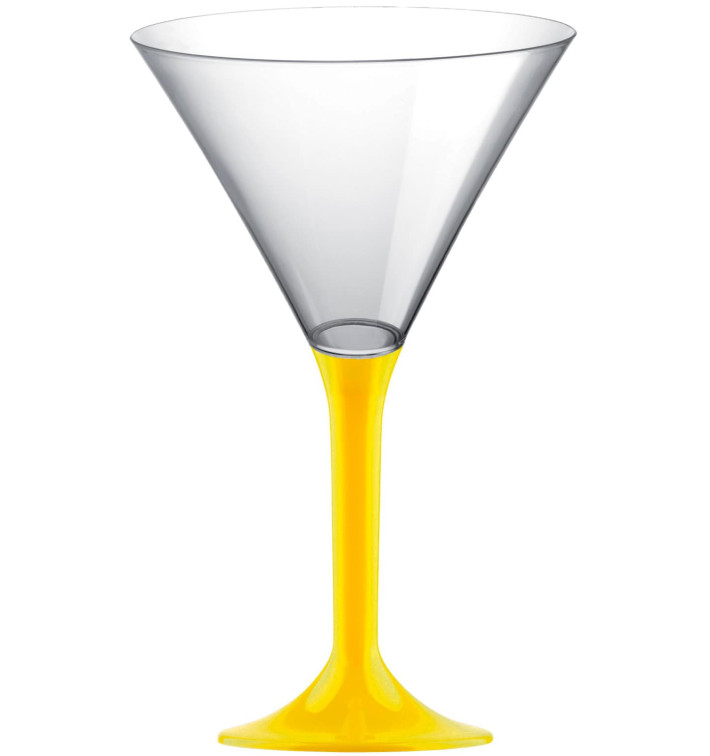 Plastic Stemmed Glass Cocktail Yellow 185ml 2P (200 Units)