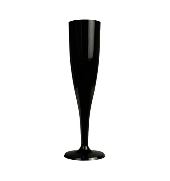 Plastic Flute Sparkling Wine Black 115ml 1P (120 Units)