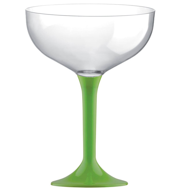 Plastic Stemmed Flute Lime Green 200ml 2P (40 Units)