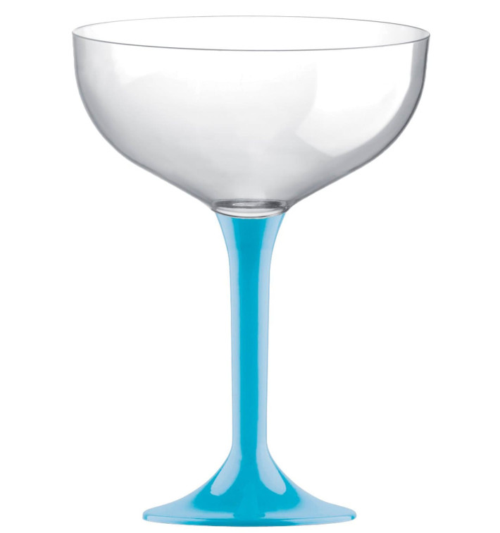 Plastic Stemmed Flute Turquoise 200ml 2P (40 Units)