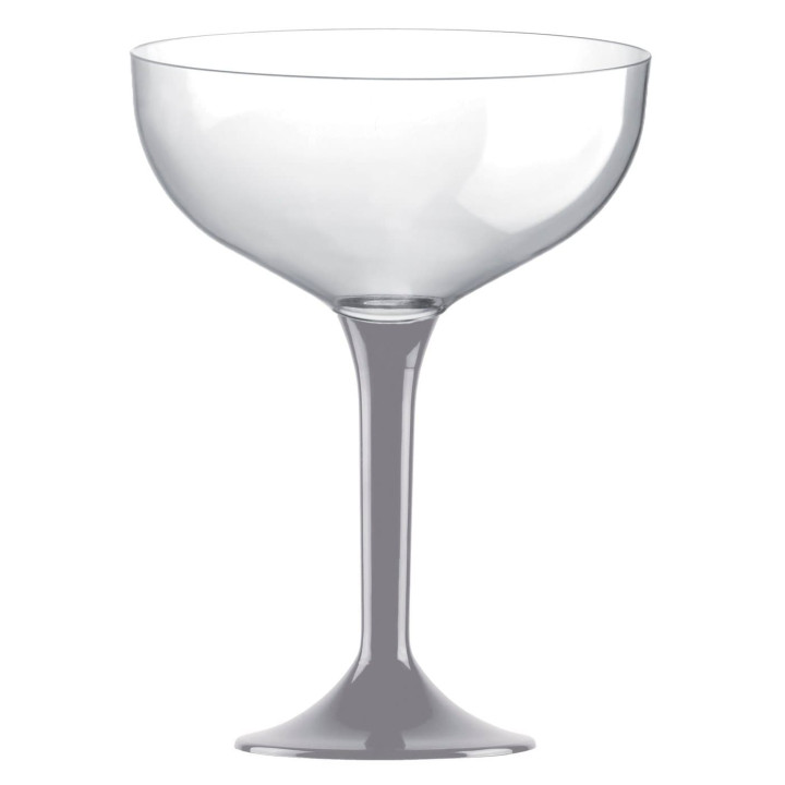 Plastic Stemmed Flute Grey 200ml 2P (40 Units)