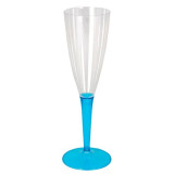 Plastic Stemmed Flute Sparkling Wine Turquoise 100ml (6 Units) 