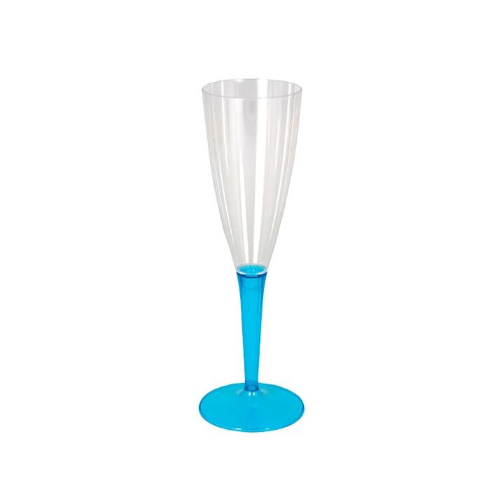 Plastic Stemmed Flute Sparkling Wine Turquoise 100ml (6 Units) 