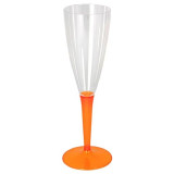 Plastic Stemmed Flute Sparkling Wine Orange 100ml (6 Units) 