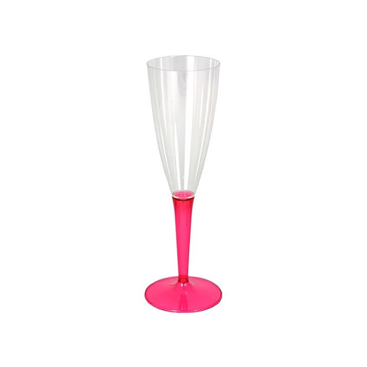 Plastic Stemmed Flute Sparkling Wine Raspberry 100ml (72 Units)