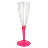 Plastic Stemmed Flute Sparkling Wine Raspberry 100ml (6 Units) 