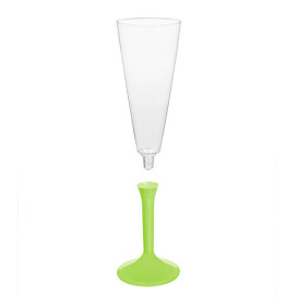 Plastic Stemmed Flute Sparkling Wine Lime Green 160ml 2P (200 Units)
