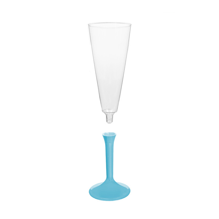 Plastic Stemmed Flute Sparkling Wine Turquoise 160ml 2P (200 Units)