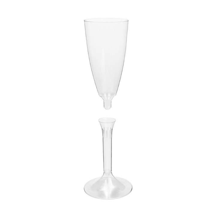 Plastic Stemmed Flute Sparkling Wine Clear 120ml 2P (200 Units)