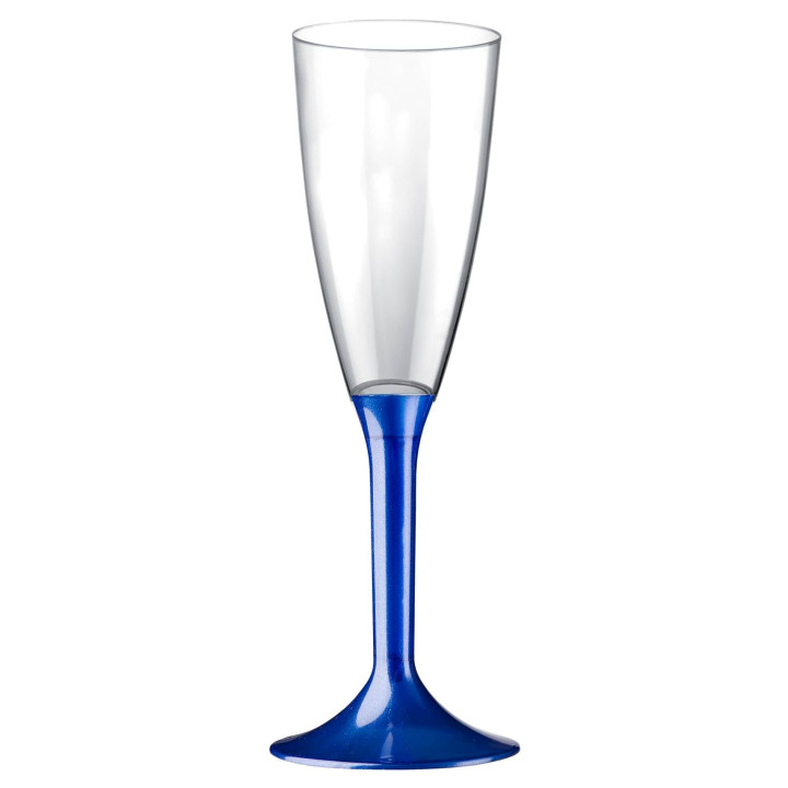 Plastic Stemmed Flute Sparkling Wine Blue Pearl 120ml 2P (200 Units)
