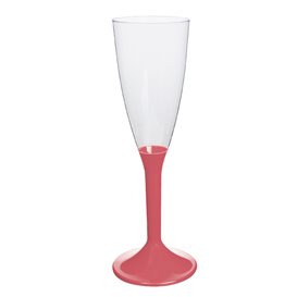 Plastic Stemmed Flute Sparkling Wine Pink Pearl 120ml 2P (40 Units)
