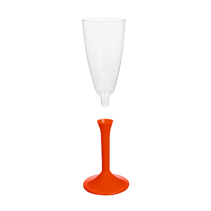 Plastic Stemmed Flute Sparkling Wine Red 120ml 2P (200 Units)