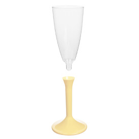 Plastic Stemmed Flute Sparkling Wine Cream 120ml 2P (200 Units)