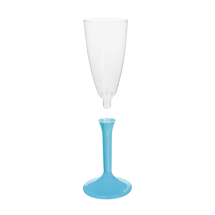 Plastic Stemmed Flute Sparkling Wine Turquoise 120ml 2P (200 Units)