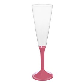 Plastic Stemmed Flute Sparkling Wine Pink Pearl 160ml 2P (200 Units)