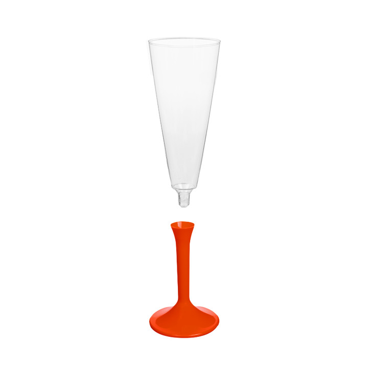 Plastic Stemmed Flute Sparkling Wine Red 160ml 2P (200 Units)