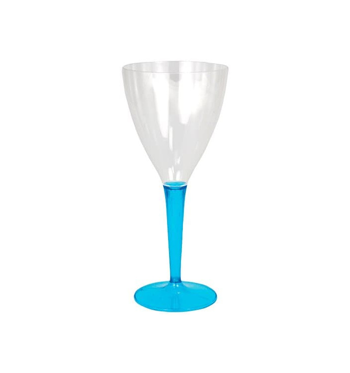 Plastic Stemmed Glass Wine Turquoise 130ml (6 Units) 