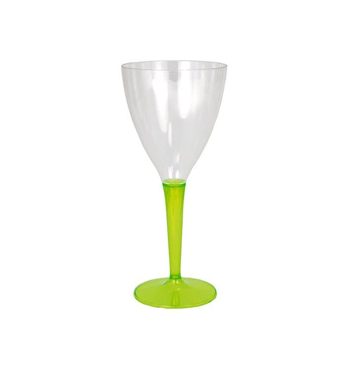 Plastic Stemmed Glass Wine Green 130ml (6 Units) 
