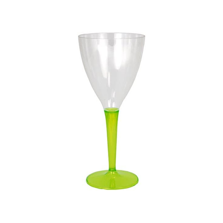 Plastic Stemmed Glass Wine Green 130ml (6 Units) 