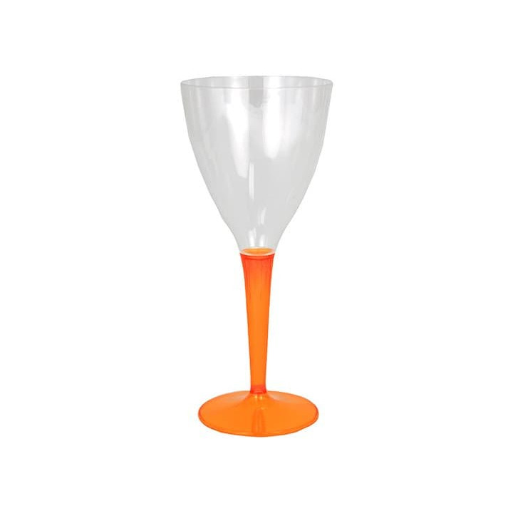 Plastic Stemmed Glass Wine Orange 130ml (6 Units) 