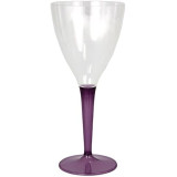 Plastic Stemmed Glass Wine Eggplant 130ml (6 Units) 