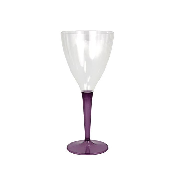 Plastic Stemmed Glass Wine Eggplant 130ml (6 Units) 