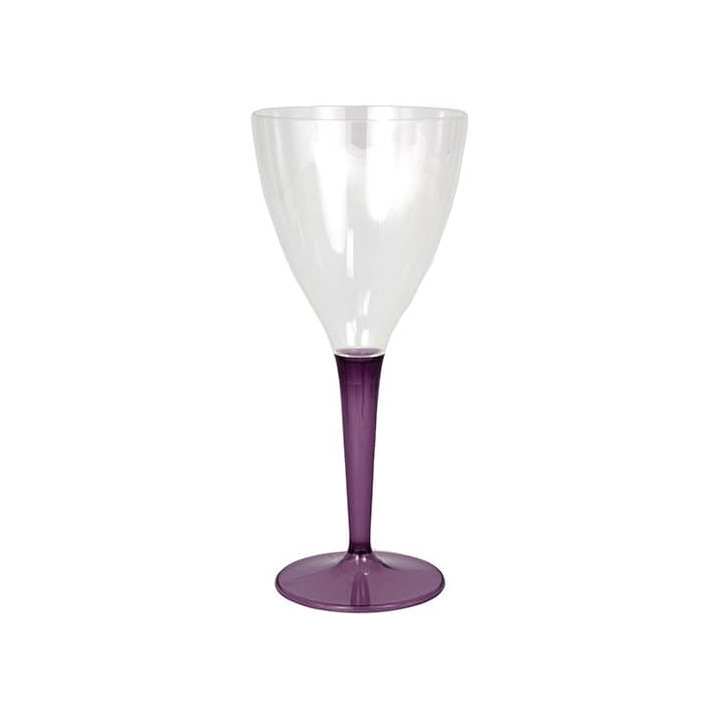 Plastic Stemmed Glass Wine Eggplant 130ml (60 Units)
