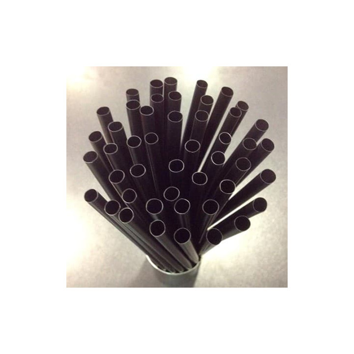 Plastic Straw for Frappé PS Straight Black Ø0,8cm 25cm (1000 Units)