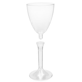 Plastic Stemmed Glass Wine Clear Removable Stem 180ml (40 Units)