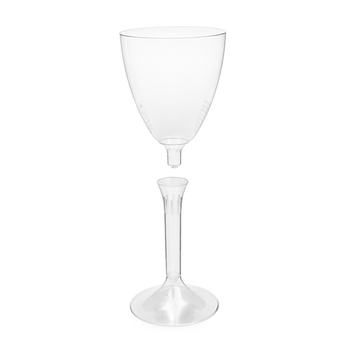 Plastic Stemmed Glass Wine Clear Removable Stem 180ml (200 Units)