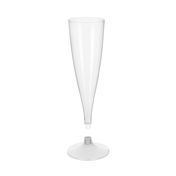 Plastic Stemmed Flute Sparkling Wine Clear 140ml 2P (400 Units)