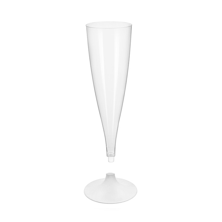 Plastic Stemmed Flute Sparkling Wine White 140ml 2P (20 Units)