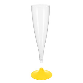 Plastic Stemmed Flute Sparkling Wine Yellow 140ml 2P (20 Units)