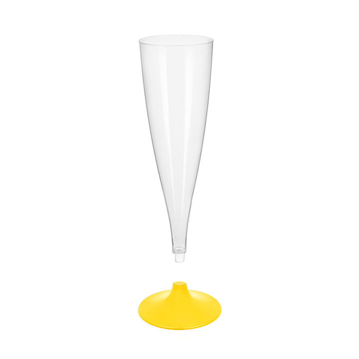 Plastic Stemmed Flute Sparkling Wine Yellow 140ml 2P (20 Units)