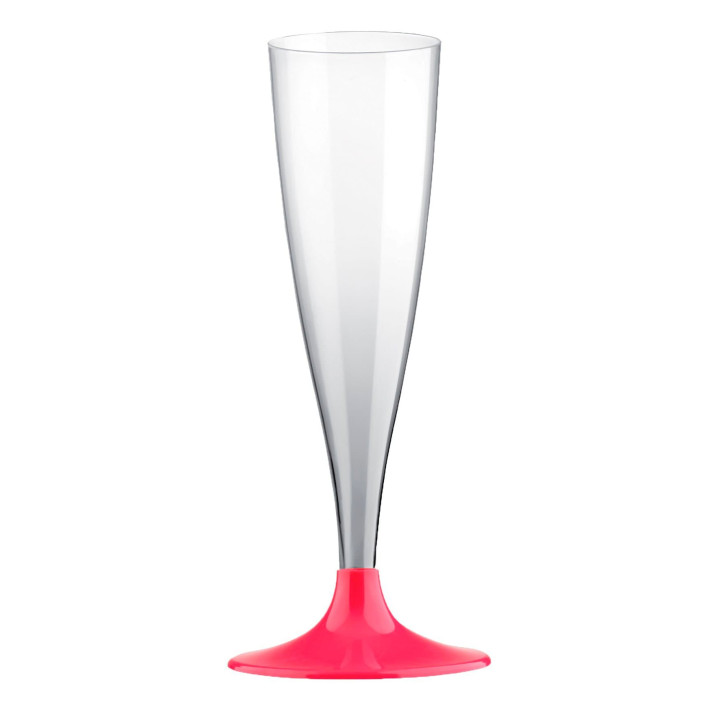 Plastic Stemmed Flute Sparkling Wine Fuchsia 140ml 2P (400 Units)