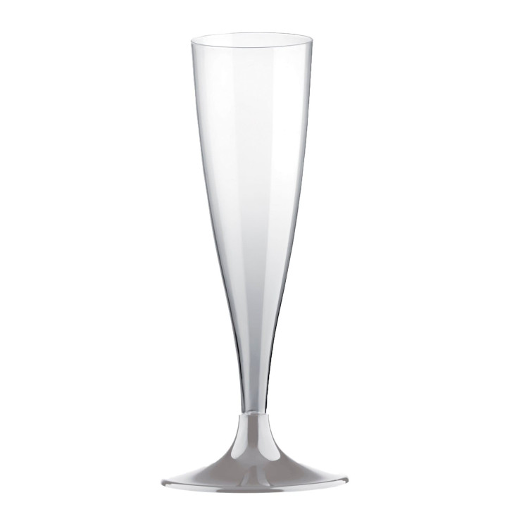 Plastic Stemmed Flute Sparkling Wine Grey 140ml 2P (20 Units)