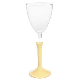 Plastic Stemmed Glass Wine Cream Removable Stem 180ml (200 Units)