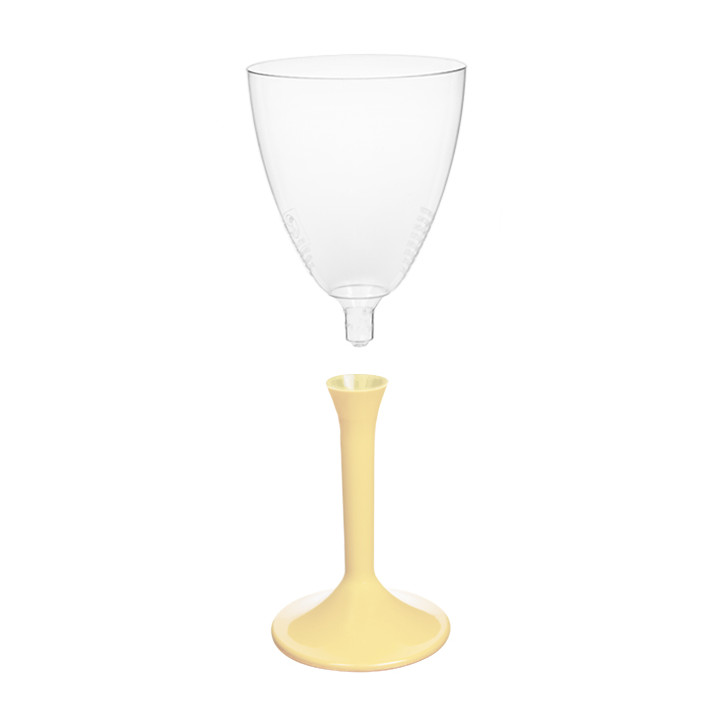 Plastic Stemmed Glass Wine Cream Removable Stem 180ml (200 Units)